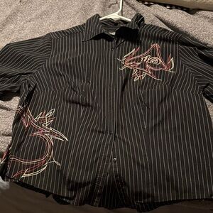 Harley-Davidson Black Pinstripe Women's Jersey with Graphic